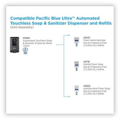 Pacific Blue Ultra Automated Touchless Soap/sanitizer Dispenser, 1,000 Ml, 6.54 X 11.72 X 4, Black