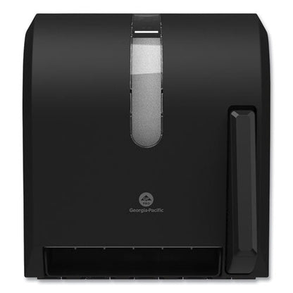 Hygienic Push-paddle Roll Towel Dispenser, 13 X 10 X 14.4, Black