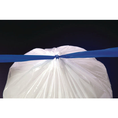 Drawstring Trash Bags, 13 Gal, 0.8 Mil, 24" X 28", White, 40 Bags/roll, 2 Rolls/box