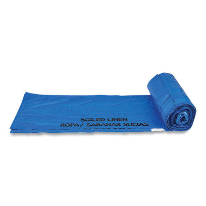 Draw-tuff Institutional Draw-tape Can Liners, 30 Gal, 1 Mil, 30.5" X 40", Blue, 25 Bags/roll, 8 Rolls/carton