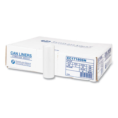 High-density Commercial Can Liners, 4 Gal, 6 Mic, 17" X 18", Clear, 50 Bags/roll, 40 Perforated Rolls/carton