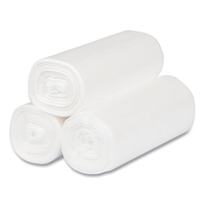 High-density Commercial Can Liners, 4 Gal, 6 Mic, 17" X 18", Clear, 50 Bags/roll, 40 Perforated Rolls/carton