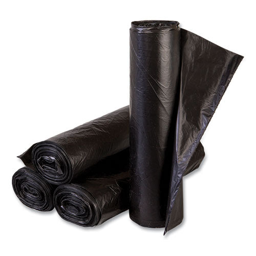 High-density Commercial Can Liners, 16 Gal, 6 Mic, 24" X 33", Black, 50 Bags/roll, 20 Perforated Rolls/carton