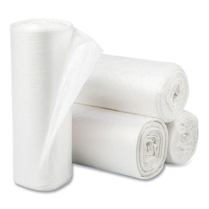 High-density Commercial Can Liners, 16 Gal, 6 Mic, 24" X 33", Natural, 50 Bags/roll, 20 Perforated Rolls/carton