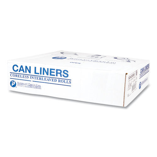 High-density Commercial Can Liners, 16 Gal, 6 Mic, 24" X 33", Black, 50 Bags/roll, 20 Interleaved Rolls/carton