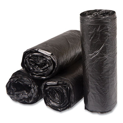 High-density Commercial Can Liners, 16 Gal, 6 Mic, 24" X 33", Black, 50 Bags/roll, 20 Interleaved Rolls/carton