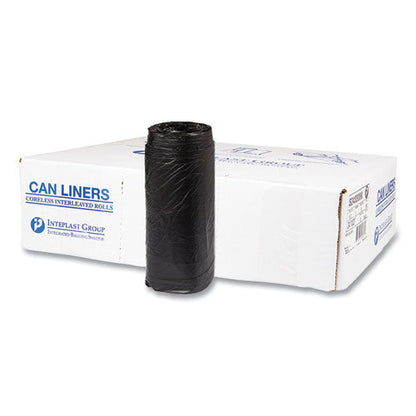 High-density Commercial Can Liners, 16 Gal, 8 Mic, 24" X 33", Black, 50 Bags/roll, 20 Interleaved Rolls/carton