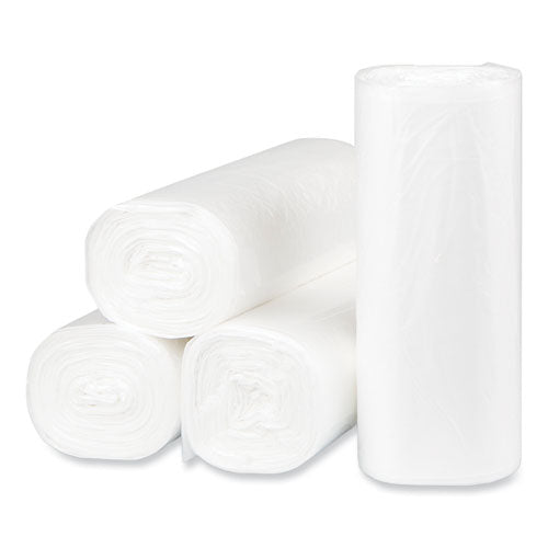 High-density Commercial Can Liners, 16 Gal, 8 Mic, 24" X 33", Natural, 50 Bags/roll, 20 Interleaved Rolls/carton
