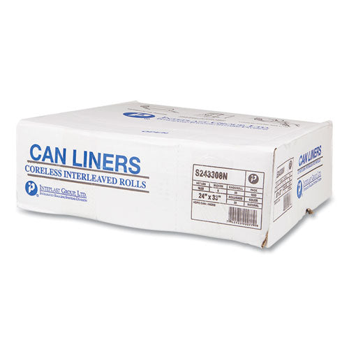 High-density Commercial Can Liners, 16 Gal, 8 Mic, 24" X 33", Natural, 50 Bags/roll, 20 Interleaved Rolls/carton