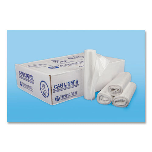 High-density Commercial Can Liners, 30 Gal, 13 Mic, 30" X 37", Clear, 25 Bags/roll, 20 Interleaved Rolls/carton