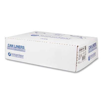High-density Commercial Can Liners, 33 Gal, 11 Mic, 33" X 40", Clear, 25 Bags/roll, 20 Interleaved Rolls/carton