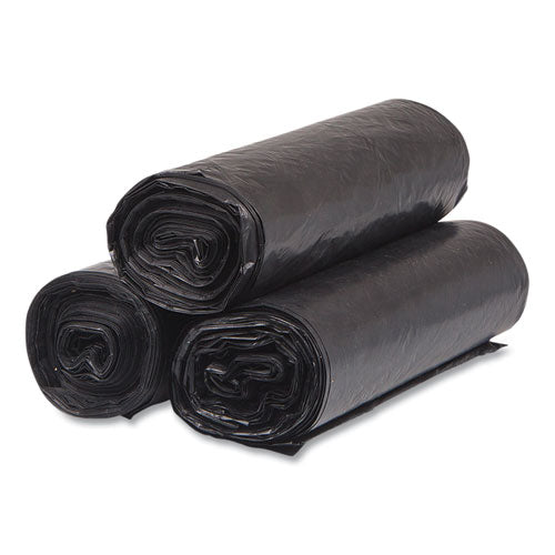 High-density Commercial Can Liners, 33 Gal, 16 Mic, 33" X 40", Black, 25 Bags/roll, 10 Interleaved Rolls/carton