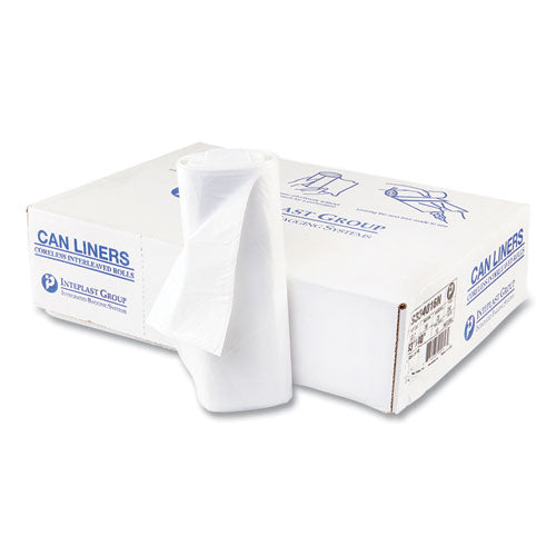 High-density Commercial Can Liners, 33 Gal, 16 Mic, 33" X 40", Clear, 25 Bags/roll, 10 Interleaved Rolls/carton