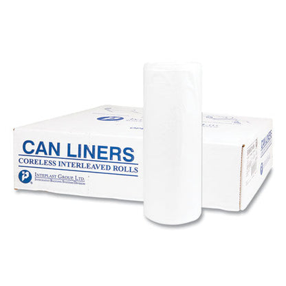 High-density Commercial Can Liners, 55 Gal, 14 Mic, 36" X 60", Clear, 25 Bags/roll, 8 Interleaved Rolls/carton