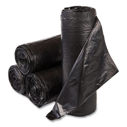 High-density Commercial Can Liners, 55 Gal, 22.1 Mic, 36" X 60", Black, 25 Bags/roll, 6 Interleaved Rolls/carton