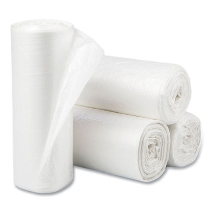 High-density Commercial Can Liners, 60 Gal, 12 Mic, 38" X 60", Clear, 25 Bags/roll, 8 Interleaved Rolls/carton
