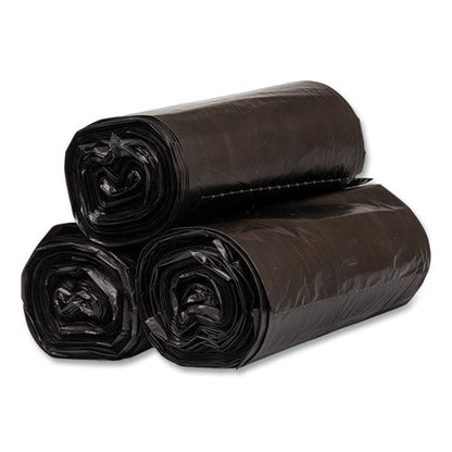 High-density Commercial Can Liners, 60 Gal, 17 Mic, 38" X 60", Black, 25 Bags/roll, 8 Interleaved Rolls/carton