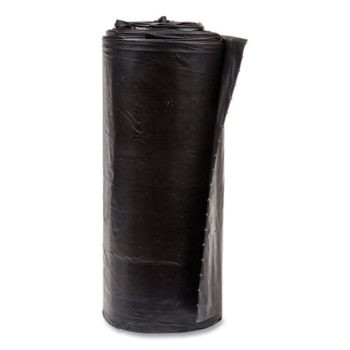 High-density Commercial Can Liners, 60 Gal, 17 Mic, 38" X 60", Black, 25 Bags/roll, 8 Interleaved Rolls/carton