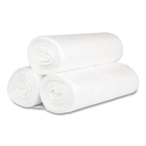 High-density Commercial Can Liners, 60 Gal, 17 Mic, 38" X 60", Clear, 25 Bags/roll, 8 Interleaved Rolls/carton