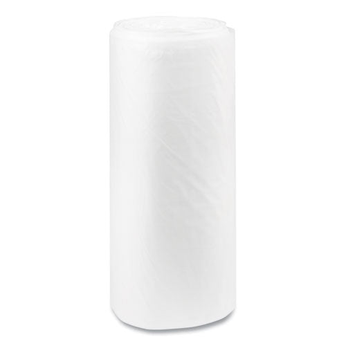 High-density Commercial Can Liners, 60 Gal, 22 Mic, 38" X 60", Clear, 25 Bags/roll, 6 Interleaved Rolls/carton