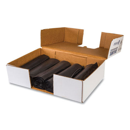 High-density Commercial Can Liners, 45 Gal, 12 Mic, 40" X 48", Black, 25 Bags/roll, 10 Interleaved Rolls/carton