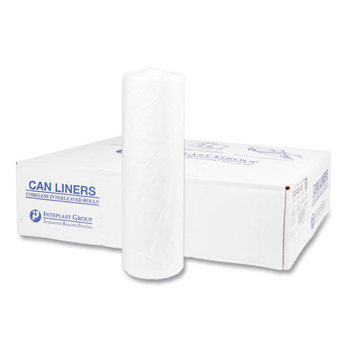 High-density Commercial Can Liners, 45 Gal, 14 Mic, 40" X 48", Clear, 25 Bags/roll, 10 Interleaved Rolls/carton