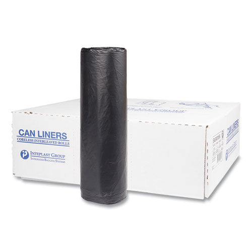 High-density Commercial Can Liners, 45 Gal, 16 Mic, 40" X 48", Black, 25 Bags/roll, 10 Interleaved Rolls/carton