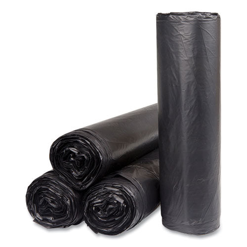 High-density Commercial Can Liners, 45 Gal, 16 Mic, 40" X 48", Black, 25 Bags/roll, 10 Interleaved Rolls/carton