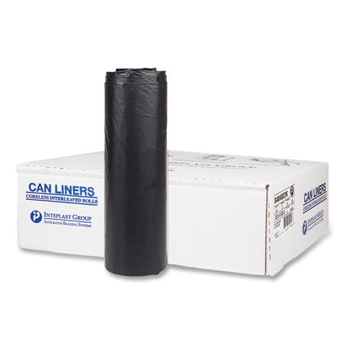 High-density Commercial Can Liners, 45 Gal, 22 Mic, 40" X 48", Black, 25 Bags/roll, 6 Interleaved Rolls/carton