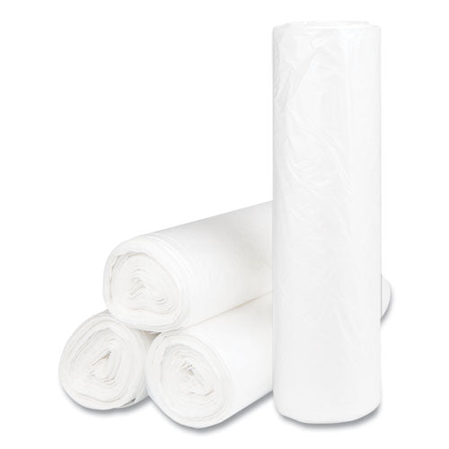 High-density Commercial Can Liners, 60 Gal, 14 Mic, 43" X 48", Natural, 25 Bags/roll, 8 Interleaved Rolls/carton