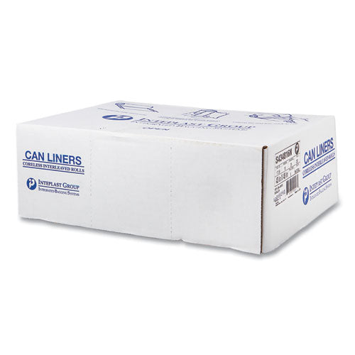 High-density Commercial Can Liners, 60 Gal, 16 Mic, 43" X 48", Natural, 25 Bags/roll, 8 Interleaved Rolls/carton