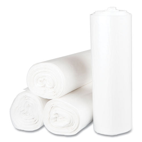High-density Commercial Can Liners, 60 Gal, 17 Mic, 43" X 48", Clear, 25 Bags/roll, 8 Interleaved Rolls/carton