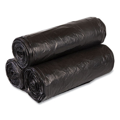 High-density Commercial Can Liners Value Pack, 60 Gal, 19 Mic, 38" X 58", Black, 25 Bags/roll, 6 Interleaved Rolls/carton