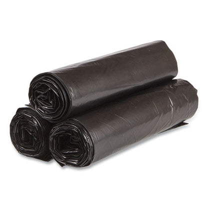 High-density Commercial Can Liners Value Pack, 45 Gal, 19 Mic, 40" X 46", Black, 25 Bags/roll, 6 Interleaved Rolls/carton