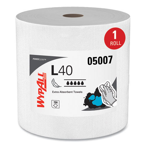 L40 Towels, Jumbo Roll, 12.5 X 12.2, White, 750/roll