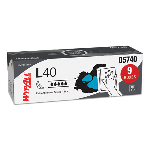 L40 Towels, Pop-up Box, 9.8 X 16.4, Blue, 100/box, 9 Boxes/carton