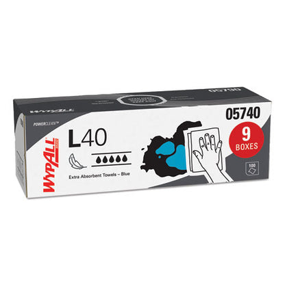 L40 Towels, Pop-up Box, 9.8 X 16.4, Blue, 100/box, 9 Boxes/carton