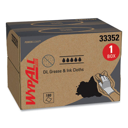 Power Clean Oil, Grease And Ink Cloths, Brag Box, 12.1 X 16.8, Blue, 180/box
