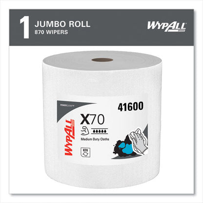 X70 Cloths, Jumbo Roll, Perf., 12.4 X 12.2, White, 870 Towels/roll
