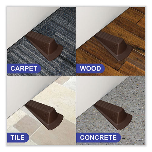 Giant Foot Doorstop, No-slip Rubber Wedge, 3.5w X 6.75d X 2h, Brown, 2/pack