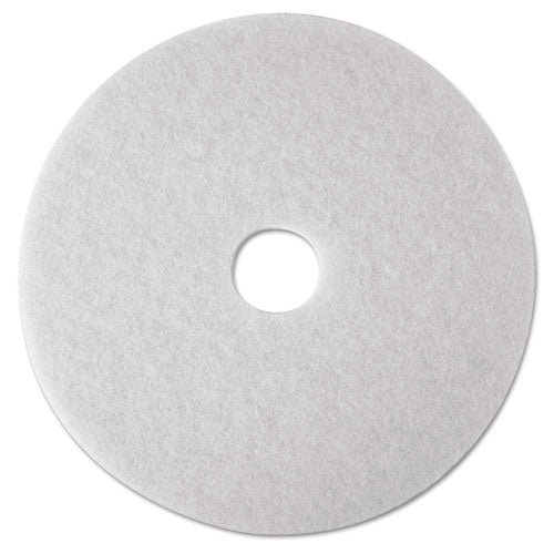 Low-speed Super Polishing Floor Pads 4100, 16" Diameter, White, 5/carton