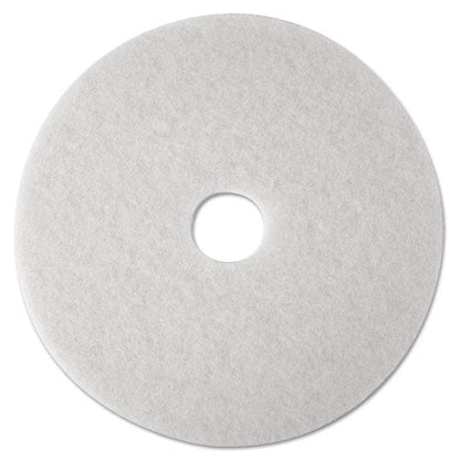 Low-speed Super Polishing Floor Pads 4100, 21" Diameter, White, 5/carton