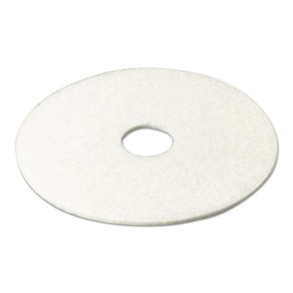 Low-speed Super Polishing Floor Pads 4100, 21" Diameter, White, 5/carton