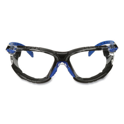 Solus 1000 Series Safety Glasses, Black/blue Plastic Frame, Clear Polycarbonate Lens