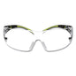 Securefit Protective Eyewear, 400 Series, Green Plastic Frame, Clear Polycarbonate Lens