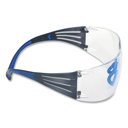 Securefit Protective Eyewear, 400 Series, Black/blue Plastic Frame, Clear Polycarbonate Lens