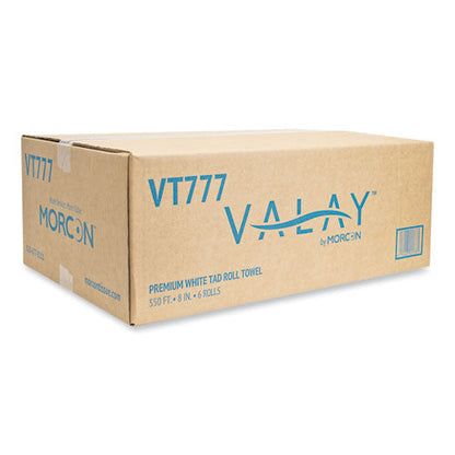 Valay Proprietary Tad Roll Towels, 1-ply, 7.5" X 550 Ft, White, 6 Rolls/carton