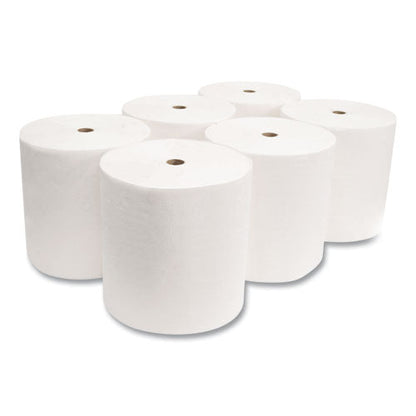 Valay Proprietary Tad Roll Towels, 1-ply, 7.5" X 550 Ft, White, 6 Rolls/carton