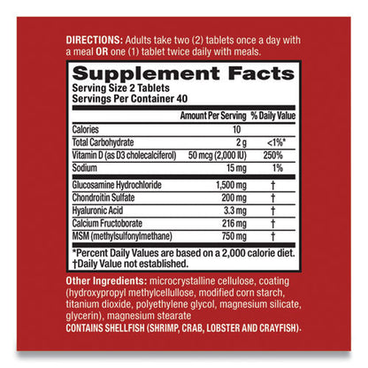 Move Free Advanced Plus Msm And Vitamin D3 Joint Health Tablet, 80 Count, 12/carton