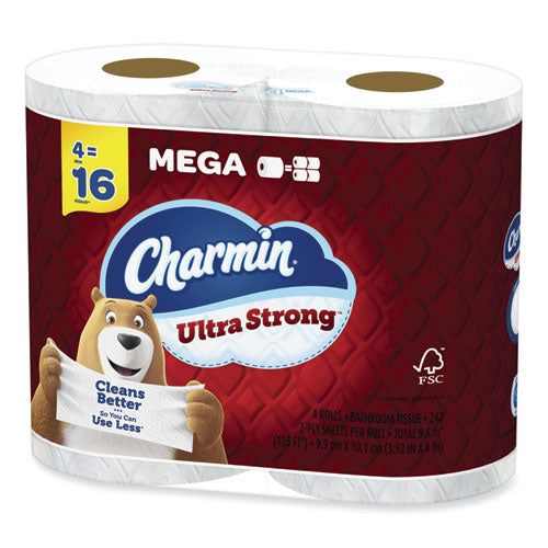 Ultra Strong Bathroom Tissue, Septic Safe, 2-ply, White, 242 Sheet/roll, 4/pack